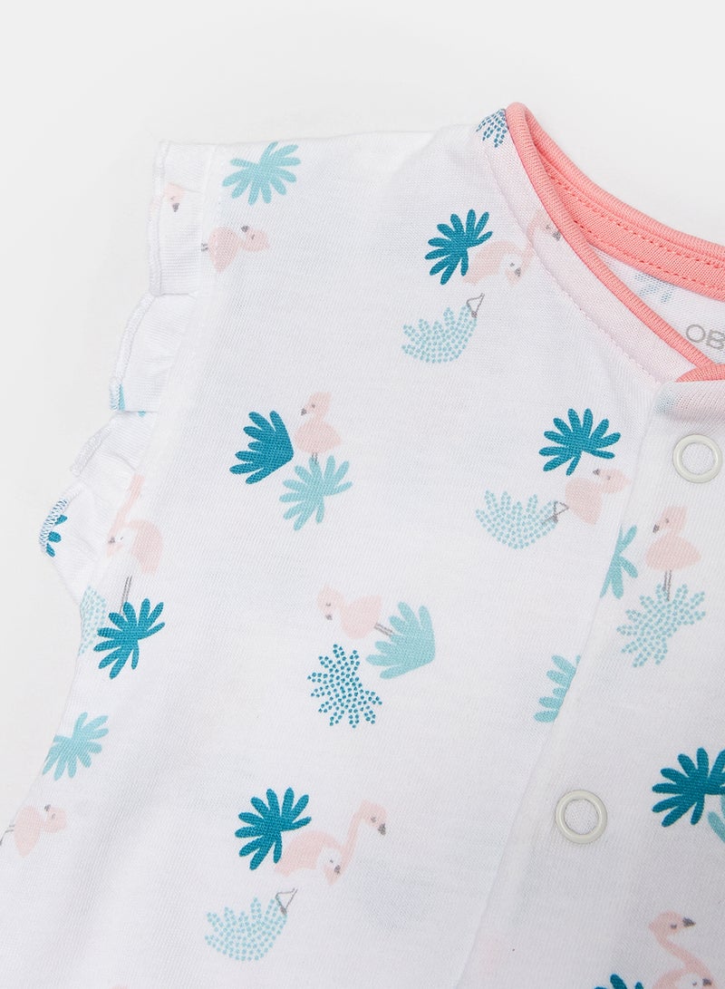 Okaidi OBaiBi By Okaidi Baby Girls Printed Jumpsuit - Image 3