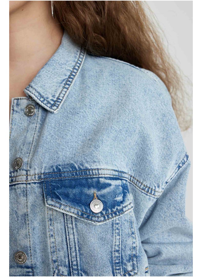 DeFacto Woman Bomber Denim Jacket  - Image 5