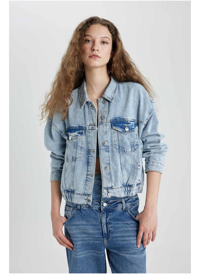 DeFacto Woman Bomber Denim Jacket  - Image 3