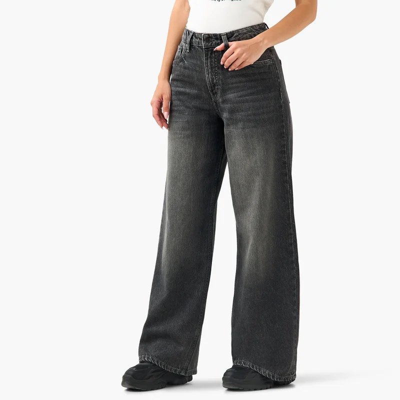 Lee Cooper Lee Cooper Wide Leg Jeans with Pockets
