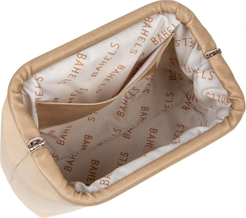 Bahels Women's Mink Detailed Canvas Portfolio & Clutch Bag