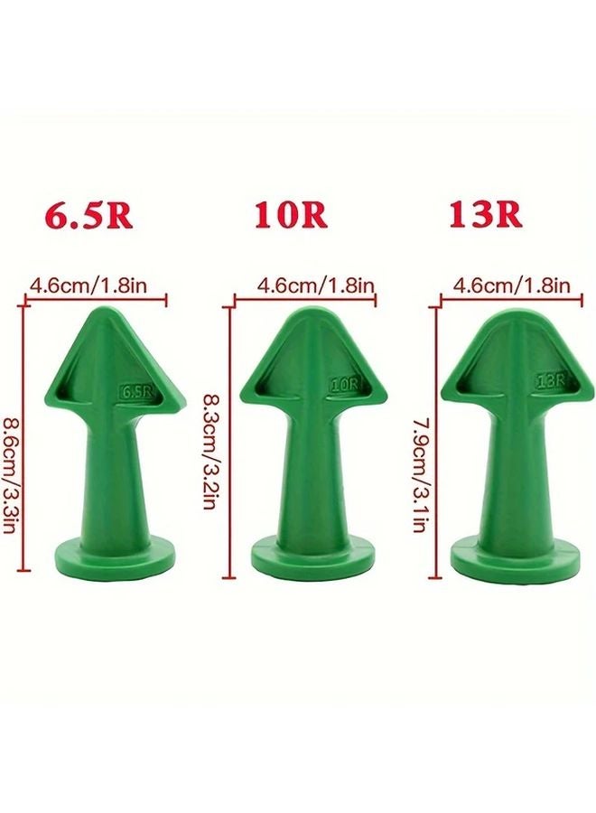 Green 3pcs Multifunctional Silicone Caulking Tool Sealant Nozzle Pulp Scraper Burr Trimming Spatula - Image 1