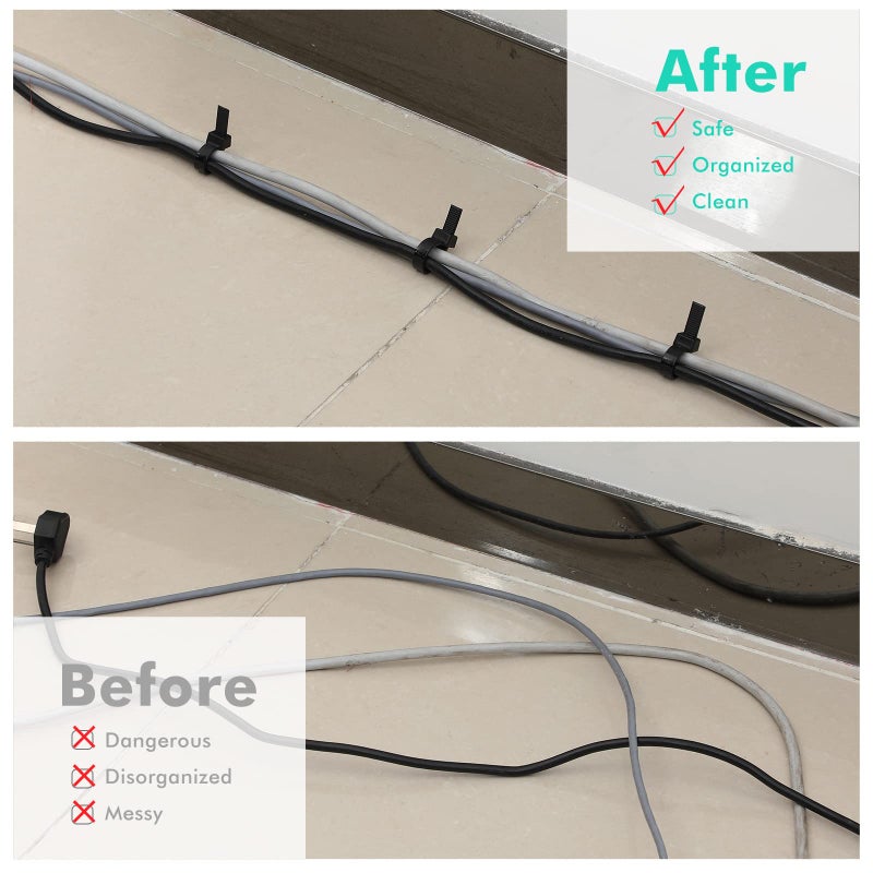 Shappy 50 Pcs Zip Ties Heavy Duty Strong Large Cable Wire Ties Zip Ties Industrial Sturdy Wire Ties, Awnings Tying Branches Bundling of Crops Fixed Water Pipes (Black,24 Inch) - Image 4