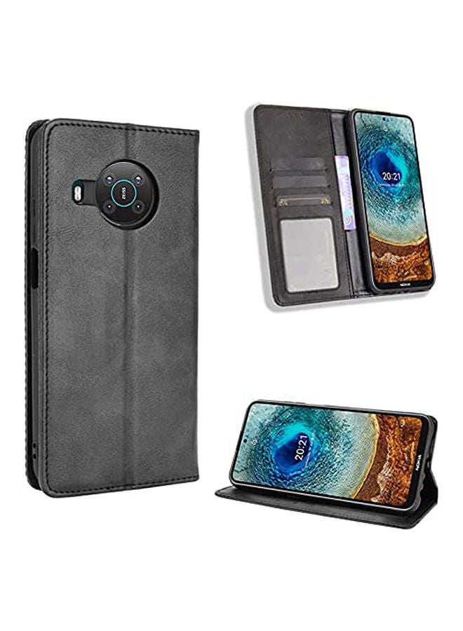 NIBEMINENT Nokia X10 5G 2021 X20 Retro Flip Wallet Phone Case Magnetic Cover Black  - Image 1