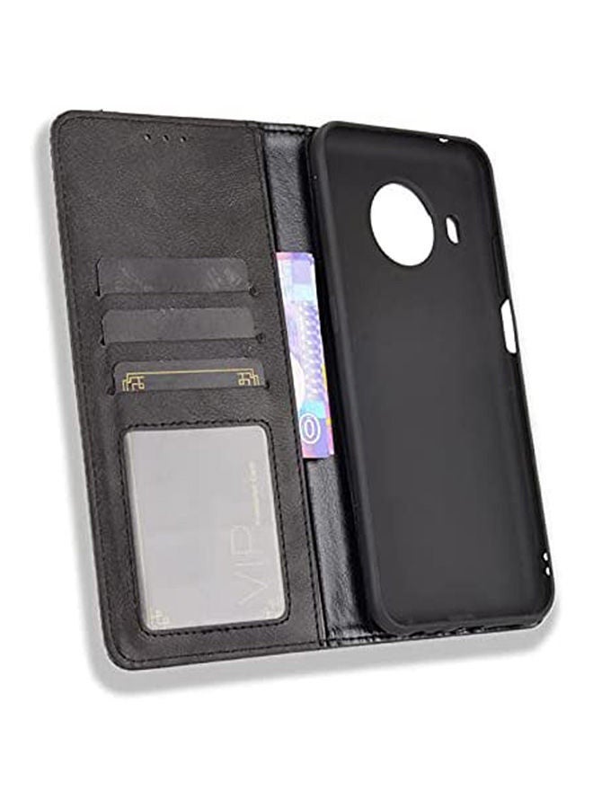 NIBEMINENT Nokia X10 5G 2021 X20 Retro Flip Wallet Phone Case Magnetic Cover Black  - Image 2