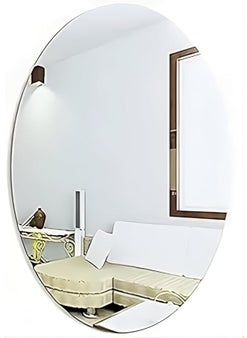 FEXMY FEXMY Unbreakable Oval Shape Wall Mirror Sticker Acrylic Wall Mirror Sticker for Bathroom Bedroom Living Room Basin 30 20 cm Unframed Silver 
