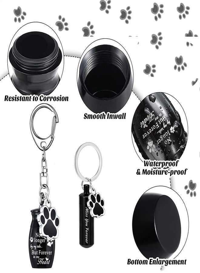 8Pcs Pet Ashes Keepsake Keychain for Dog Pet Ashes Urn Keychain Memorial Cylinder Cat Cremation Jewelry Paw Print Urn Necklace for Ashes (Purple) - Image 4