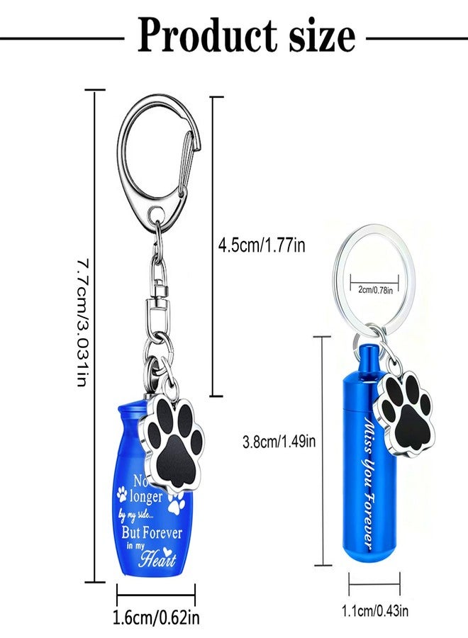 8Pcs Pet Ashes Keepsake Keychain for Dog Pet Ashes Urn Keychain Memorial Cylinder Cat Cremation Jewelry Paw Print Urn Necklace for Ashes (Purple) - Image 2