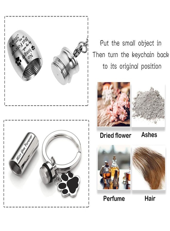 8Pcs Pet Ashes Keepsake Keychain for Dog Pet Ashes Urn Keychain Memorial Cylinder Cat Cremation Jewelry Paw Print Urn Necklace for Ashes (Purple) - Image 5