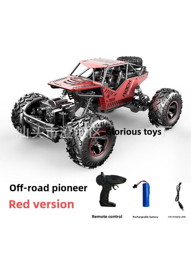 Remote Control Car Toy High-speed Drift Racing Car Stunt Vehicle Led Lights 27mhz Radio Frequency For Kids Play-Color:1:16 Metal Red (with A Power)-Proportion:1:16 - Image 1