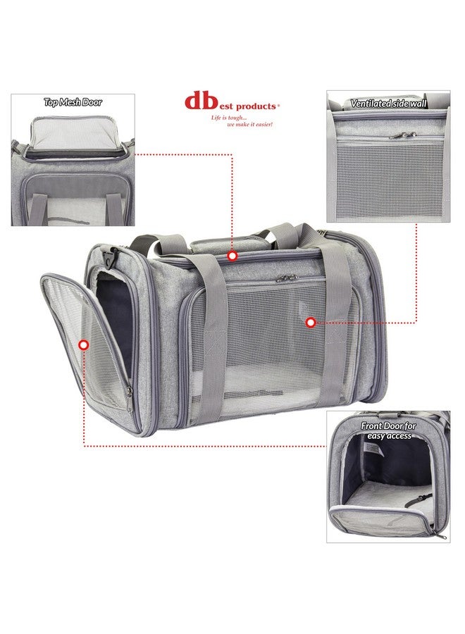 dbest products dbest products Pet Smart Cart Carrier Sport, Grey, Soft Sided Collapsible Folding Travel Bag, Dog Cat Airline Approved Tote Luggage Backpack - Image 4
