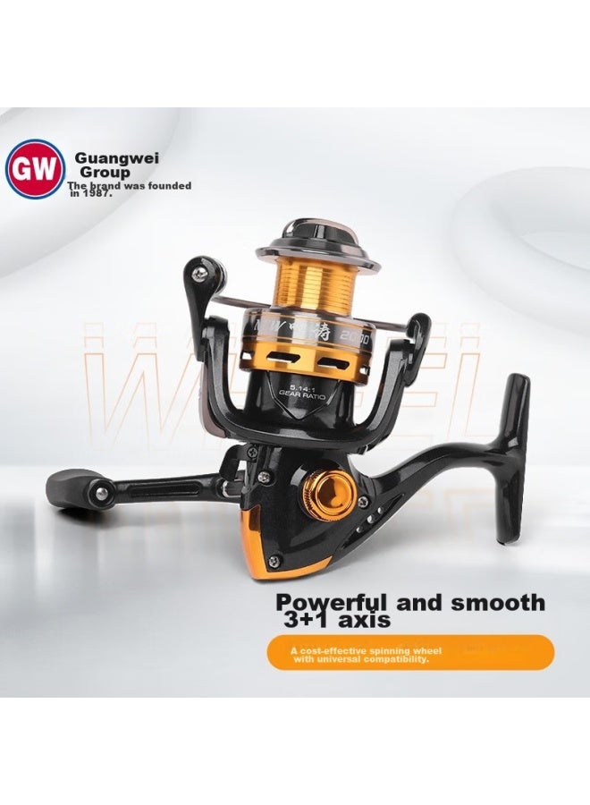 Gw 4000 New Listening Spinning Reel Metal Line Cup Long-casting Spinning Reel Straight Handle Spinning Reel Fishing Reel - Image 1