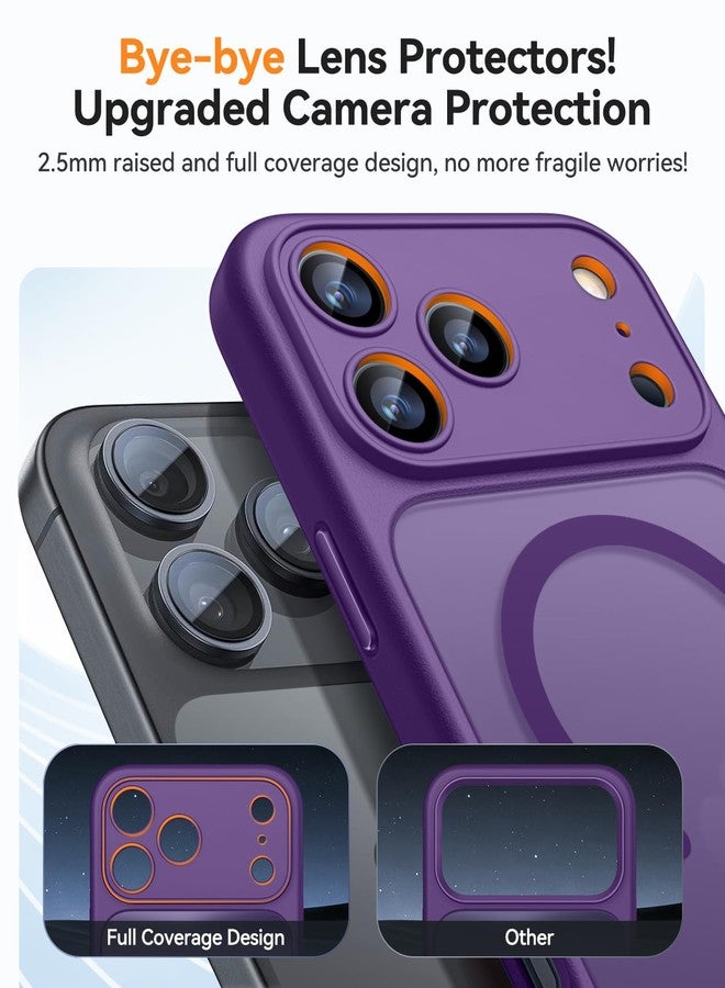 كانشن جراب CANSHN المغناطيسي لهاتف iPhone 17 Pro Max (6.9 بوصة)، مُحسّن [حماية كاملة للكاميرا] [متوافق مع MagSafe] [شفاف غير لامع] جراب واقٍ مقاوم للصدمات، بنفسجي داكن - Image 3