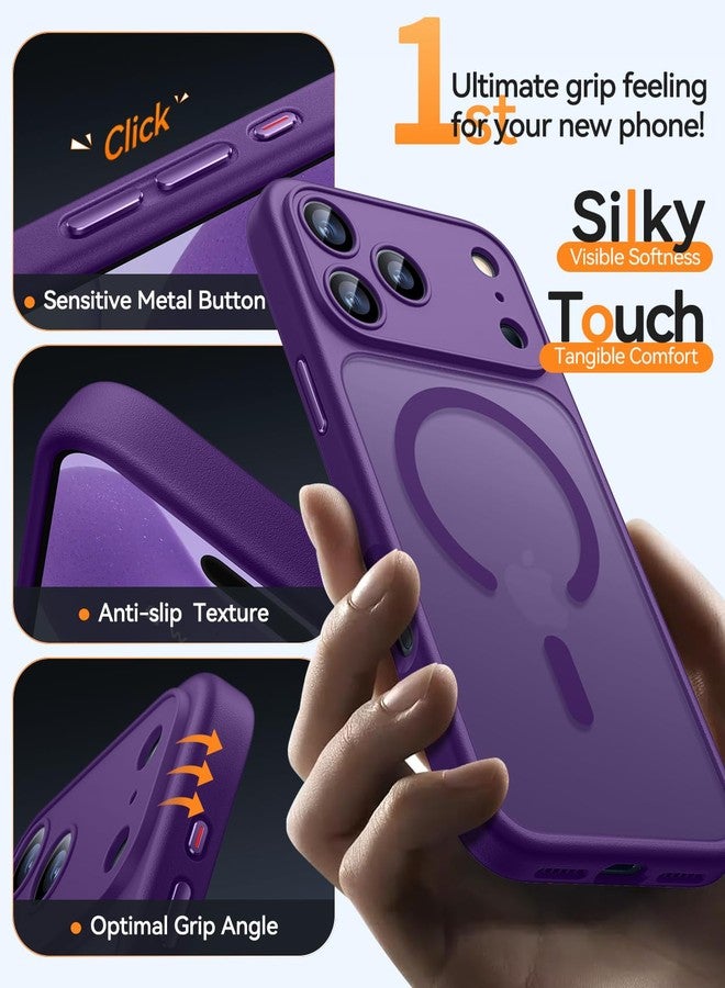 كانشن جراب CANSHN المغناطيسي لهاتف iPhone 17 Pro Max (6.9 بوصة)، مُحسّن [حماية كاملة للكاميرا] [متوافق مع MagSafe] [شفاف غير لامع] جراب واقٍ مقاوم للصدمات، بنفسجي داكن - Image 5