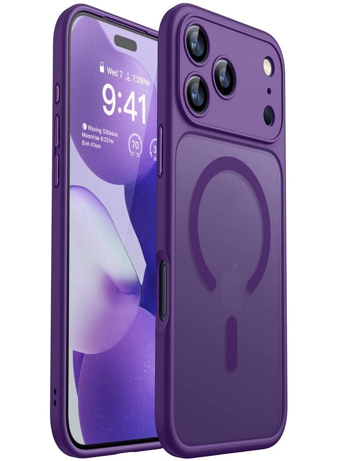 كانشن جراب CANSHN المغناطيسي لهاتف iPhone 17 Pro Max (6.9 بوصة)، مُحسّن [حماية كاملة للكاميرا] [متوافق مع MagSafe] [شفاف غير لامع] جراب واقٍ مقاوم للصدمات، بنفسجي داكن - Image 1