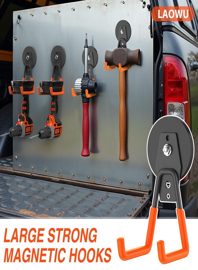Laowu 3Pcs Large Magnetic Hooks Heavy Duty for Garage, Magnet Hooks for Hanging Heavy Duty, Strong Magnet Storage Hooks for Hanging Garage Tools& Garden Tools - Image 4