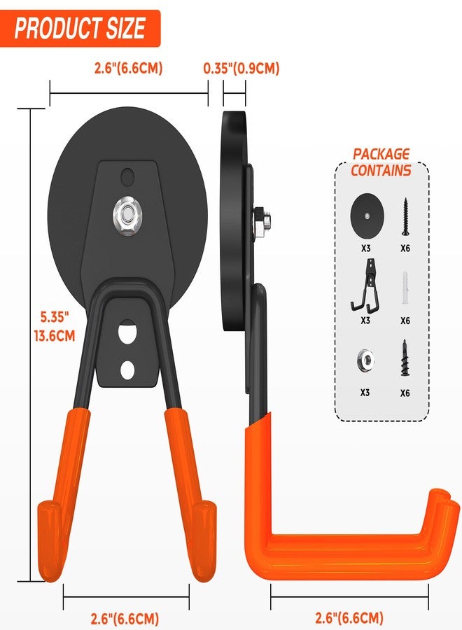 Laowu 3Pcs Large Magnetic Hooks Heavy Duty for Garage, Magnet Hooks for Hanging Heavy Duty, Strong Magnet Storage Hooks for Hanging Garage Tools& Garden Tools - Image 2