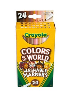 Crayola Colors Of The World Washable Skin Tone Markers, 24 Count  - Image 1