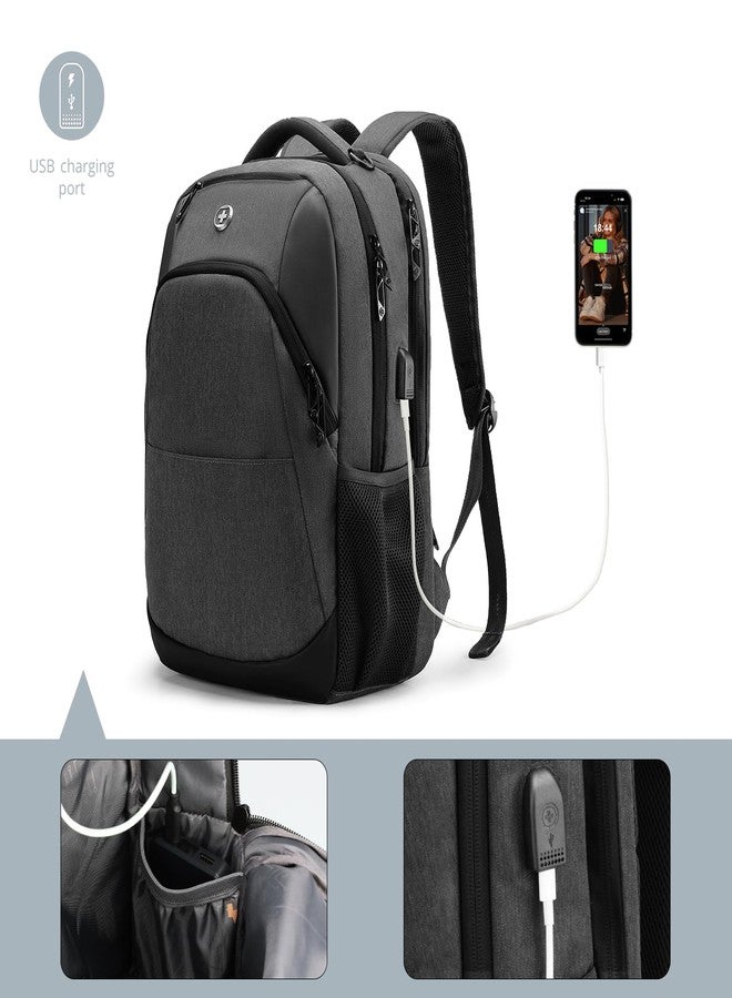 Swissdigital Design 16 Inches Travel Laptop Backpack, Business Laptops Backpack, Grey, 16 Inches, Travel Backpack - Image 2