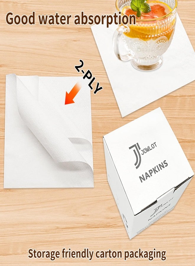 JOWLOT Cocktail Napkins - 200 Count 2-Ply White Napkins Disposable, 4.5 x 4.5 Inch Folded Paper Napkins Bulk Beverage Napkins for Dinner Wedding Bar Party and Everyday Use - Image 3