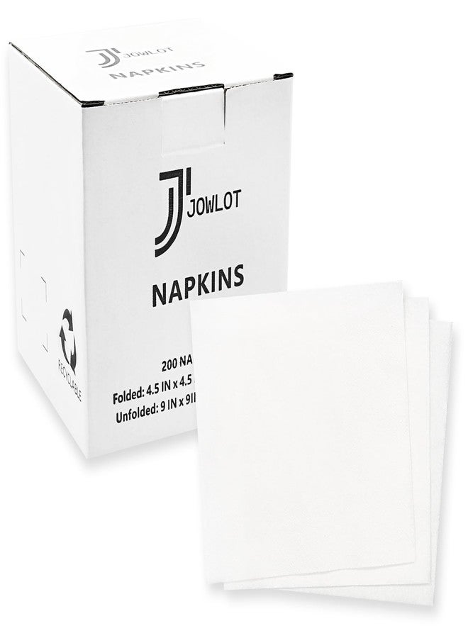 JOWLOT Cocktail Napkins - 200 Count 2-Ply White Napkins Disposable, 4.5 x 4.5 Inch Folded Paper Napkins Bulk Beverage Napkins for Dinner Wedding Bar Party and Everyday Use - Image 1