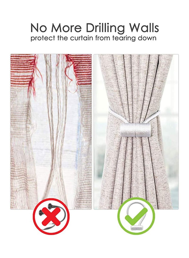 Magnetic Curtain Tiebacks Clips, 2Pcs Window Curtain Holdbacks, Curtain Tiebacks with Upgraded Larger Magnet, Decorative Magnetic Curtain Holdback for Blackout/Sheer Window Treatment, Home Office - Image 3