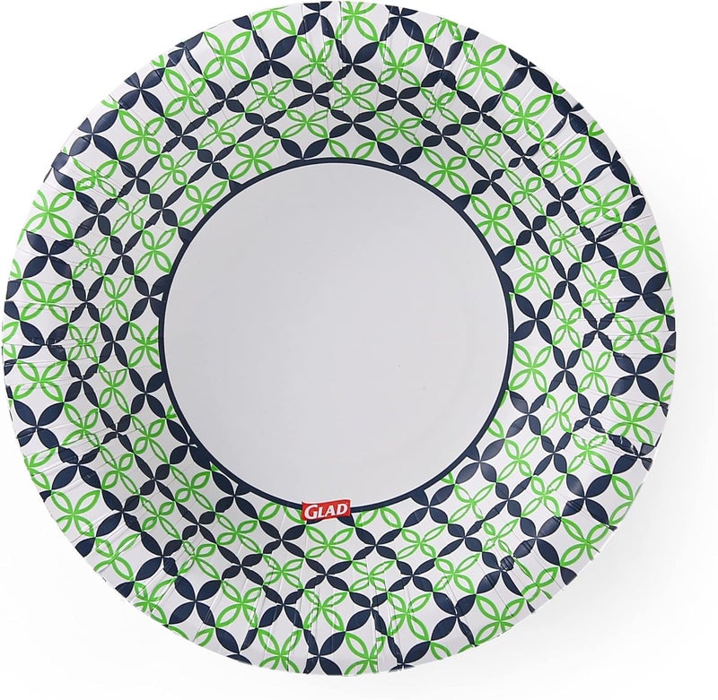 Glad Round Disposable Paper Bowls, Happy Daisies Design - Heavy Duty, Soak Proof, Cut-Resistant, Microwavable Bowl for All Foods & Daily Use, 16 Oz, 40 Count - 6 Pack - Image 2