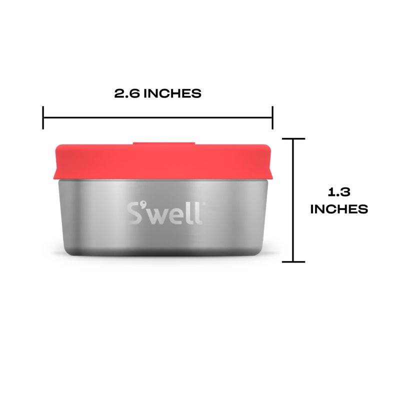 S'well S'well Stainless Steel Condiment Container Set of Two  2oz  Tangerine/Turquoise  Single Walled Durable Construction  Leakproof Silicone Lids  Dishwasher Safe  - Image 4