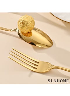 Sunhome 24-Piece Stainless Steel Cutlery Set Gold  - Image 4
