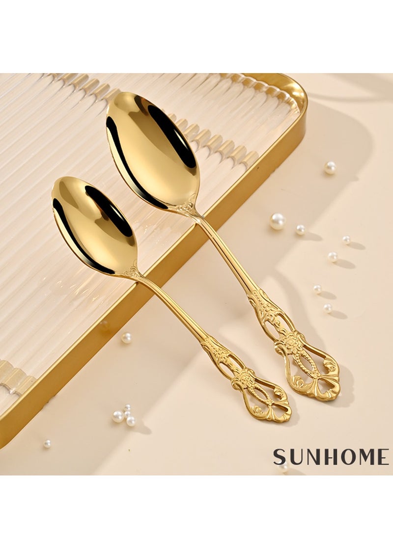 Sunhome 24-Piece Stainless Steel Cutlery Set Gold  - Image 3
