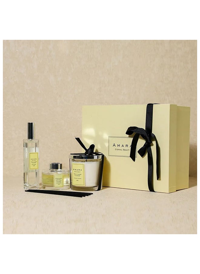 مجموعة هدايا عطر أمارا AW23 من شمع التنوب النرويجي وشمع الأرز، موزعات قصب Dpm لغرفة النوم والحمام وغرفة المعيشة، الطول 27 × العرض 10 × الارتفاع 25 سم، بني
