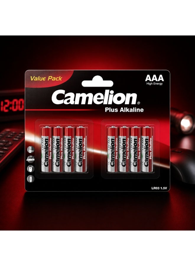 Camelion AAA Alkaline Batteries 8 Pack (4+4), Long Lasting Triple A Batteries for Household Use - Image 5