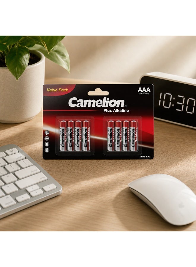 Camelion AAA Alkaline Batteries 8 Pack (4+4), Long Lasting Triple A Batteries for Household Use - Image 4
