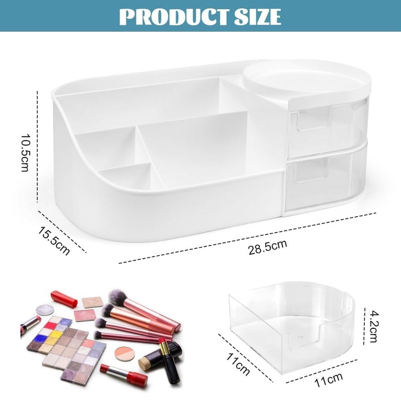 ZAEGO Plastic Cosmetic Storage Organizer Box with Transparent Drawers Makeup Stationary,Vanity Brush for Lipstick, Brushes Storage Holder Countertop Desk Multicolor - Image 4