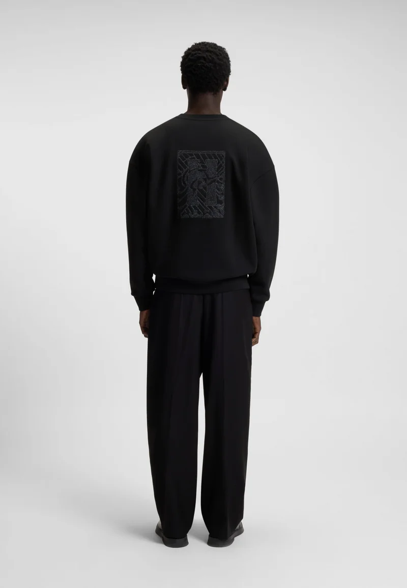HUGO Cotton-blend sweatshirt with embroidered logo