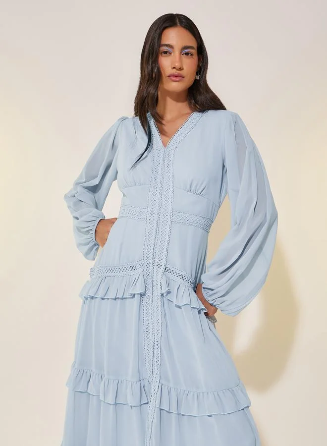 Take Two Ruffled Chiffon Maxi Dress