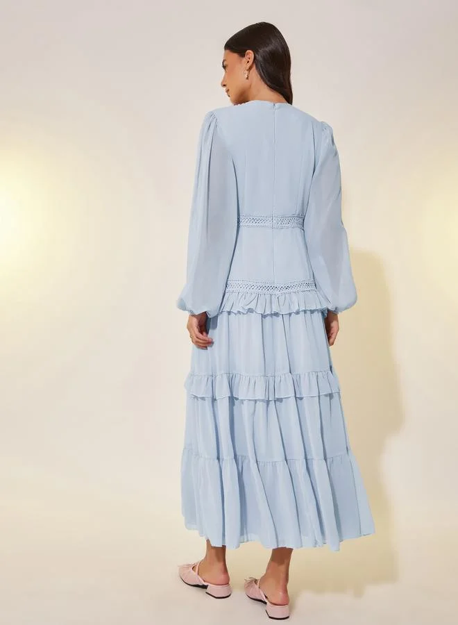 Take Two Ruffled Chiffon Maxi Dress
