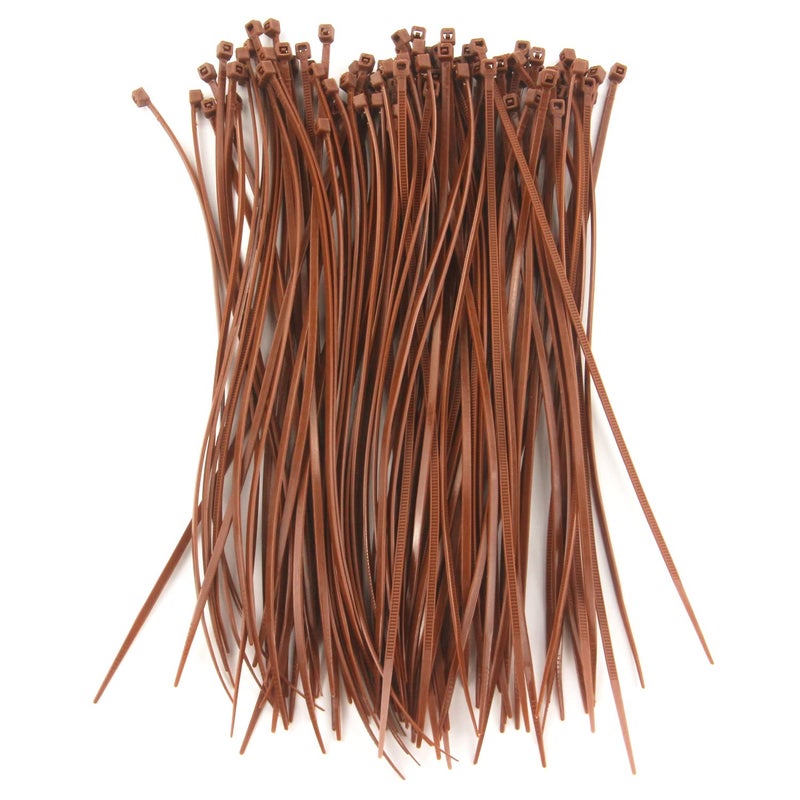 BOROLA Colorful Cable Zip Ties 100 Packs Self Locking Wire Ties Perfect for Home Office Garage and Workshop Brown 8 Inch - Image 2