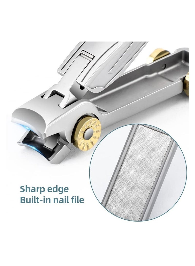 Excefore Ultra Wide Jaw Nail Clippers & Nano Nail File Toenail Clippers Sets, Effortless Stainless Steel Nail Clippers, Thick Nails Cutter for Ingrown Manicure Pedicure Men & Women (Car Shaped-Silver) - Image 3