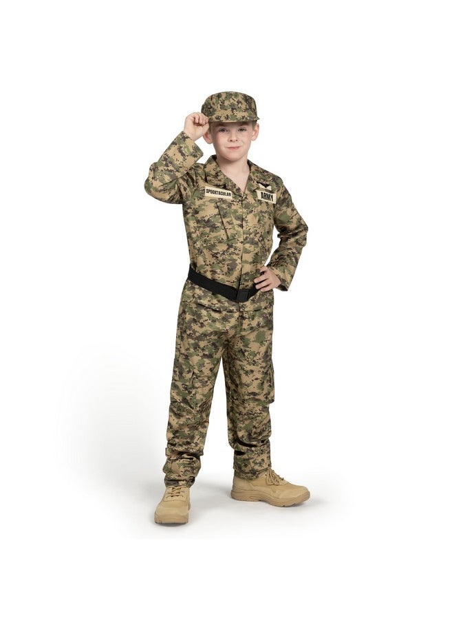 Spooktacular Creations - Boys Military Costume, Army Soldier Costume, Camo Costume With Toy Accessories For Kids, Boys Halloween Dress Up And Costume Parties S - Image 1
