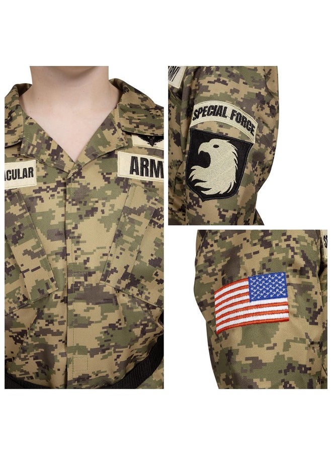 Spooktacular Creations - Boys Military Costume, Army Soldier Costume, Camo Costume With Toy Accessories For Kids, Boys Halloween Dress Up And Costume Parties S - Image 1
