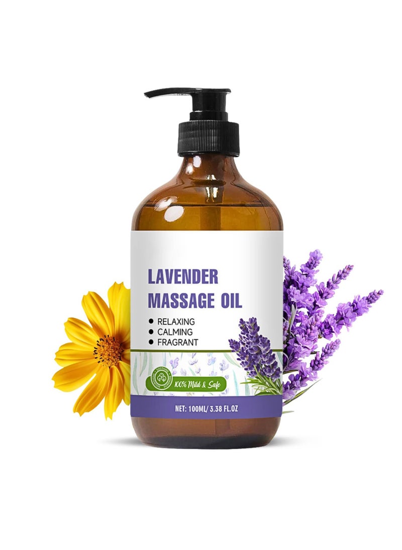 SYOSI Lavender Oil Massage Oils For Massage Therapy, Massage Oils For Date Night, Massage Oil For Muscle Pain, Gua Sha Relaxing Body Oil, Natural Lavender Oil For Skin Hair, Fragrance Hair Oil For Women Men  - Image 1
