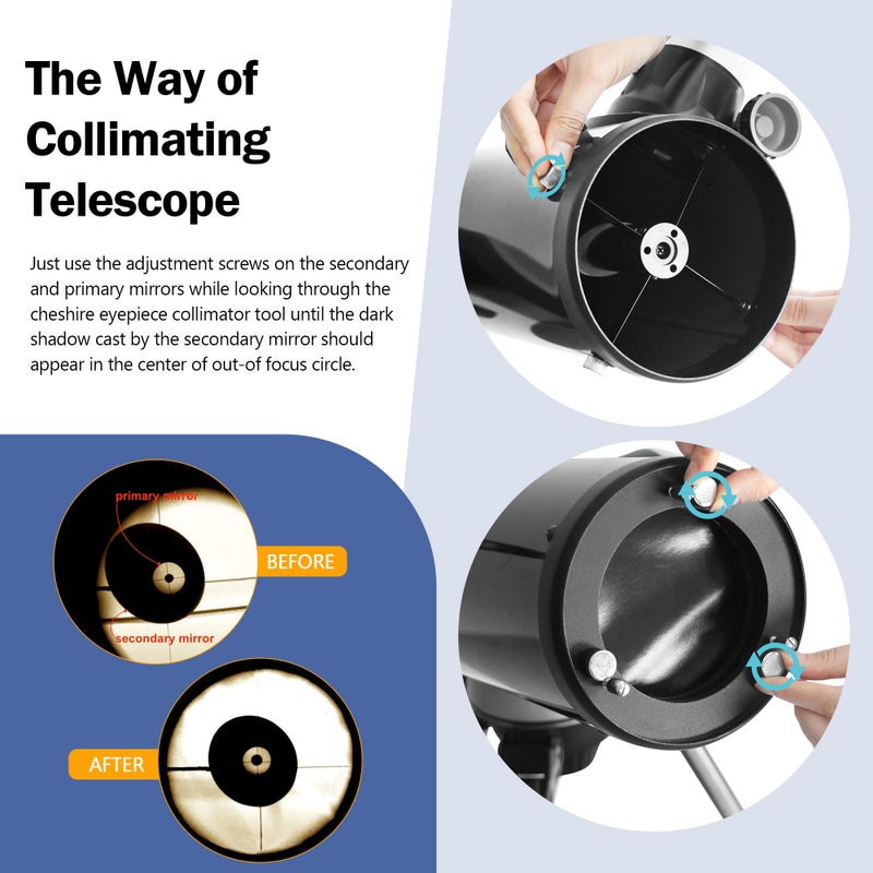 Astromania 1.25Inch Metal Collimating Cheshire Eyepiece Without Laser for Newtonian Reflector Telescope - Long Version - Image 5