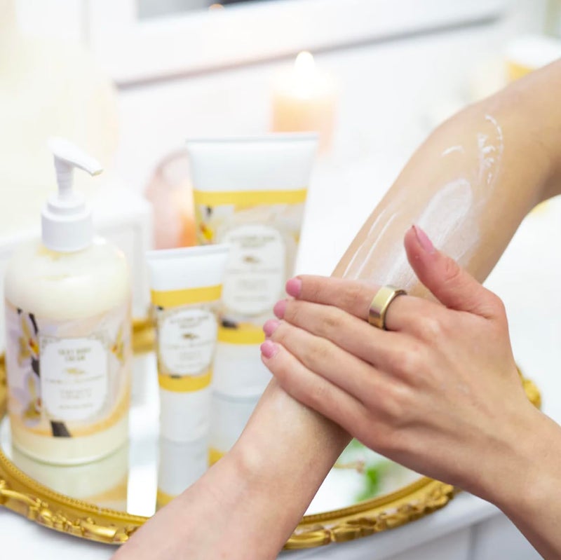 Camille Beckman French Vanilla Scented Silky Body Cream, Daily Moisturizer for All Skin Types | Non-Greasy Vegan Formula to Nourish and Soften Hands and Body, 13 Ounce - Image 3