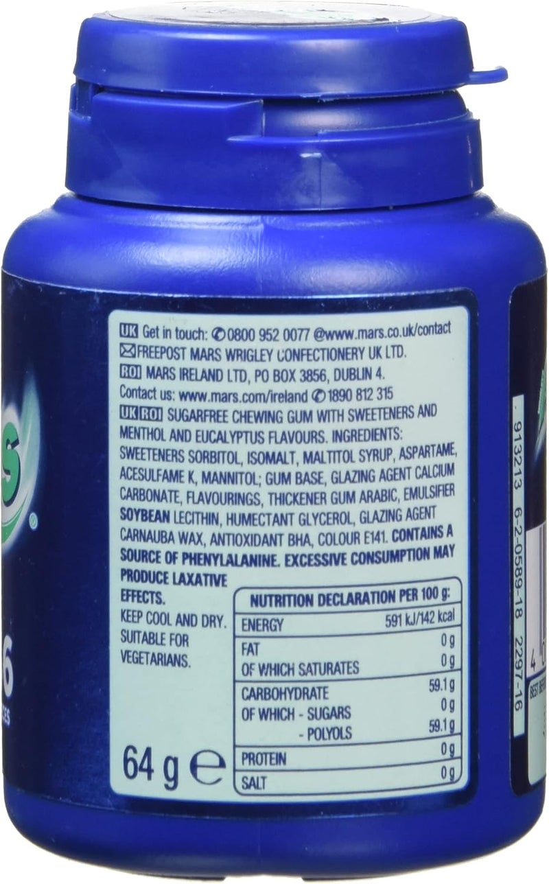 Airwaves علكة ويغليز إيرويفز بالمنثول والأوكالبتوس خالية من السكر - زجاجة 64 جرام - Image 2