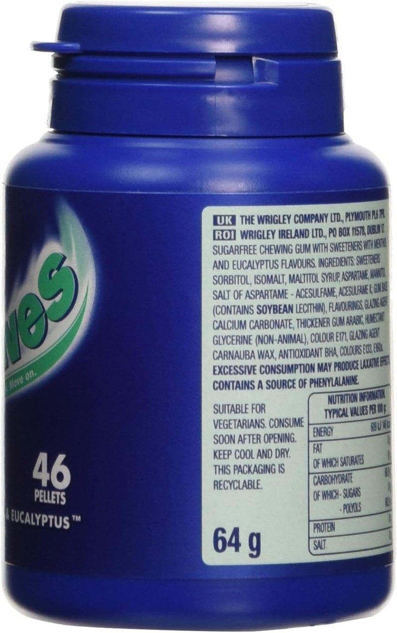 Airwaves علكة ويغليز إيرويفز بالمنثول والأوكالبتوس خالية من السكر - زجاجة 64 جرام - Image 3