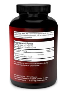 Divine Bounty Berberine 600mg 60  vegtarian Capsules  - Image 2