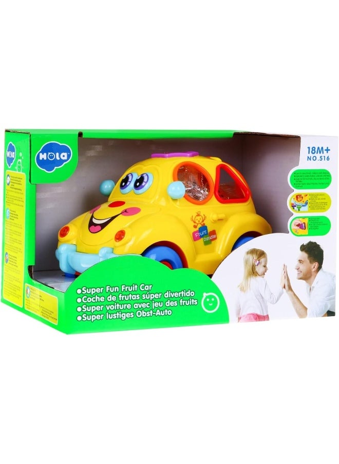 Hola Super Fun Fruit Car with Shape Sorting, Lights & Sounds