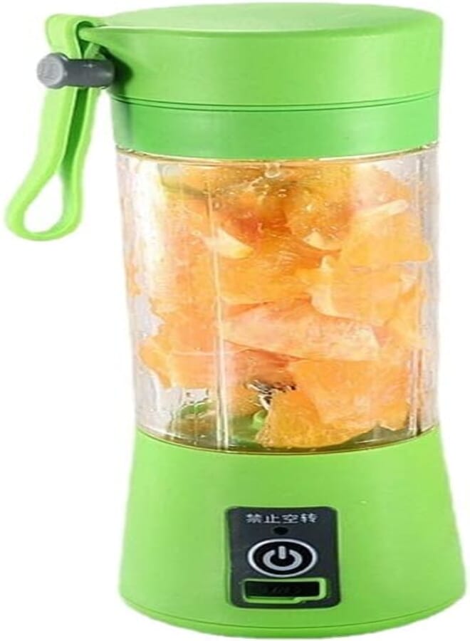 Portable Mixer USB Electric Fruit Juicer Handheld Smoothie Maker Blender Rchargeable Juicer Cup Ice Blender Mixer Home/Office/Outdoors (Green)