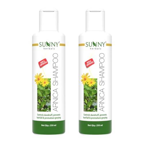Sunny Herbals Arnica Shampoo | Reduces Hair Fall | Strengthens Hair from Roots | Soothes Itchy Scalp | Controls Dandruff | Adds Natural Shine | Made with Arnica & Catharis | For All Hair Types, 250 ml (Pack of 2) - Image 1